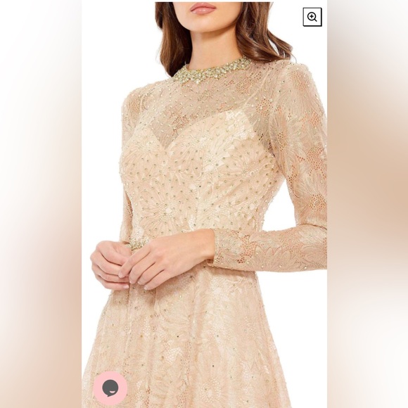 Long sleeve floral lace gown - Picture 3 of 3